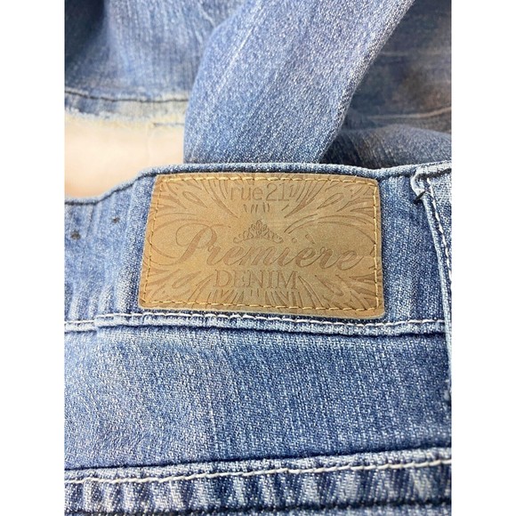 Size 5/6 Premiere Rue 21 Denim Jeans Women's Distressed Rips Studded Rhinestones - Picture 11 of 16
